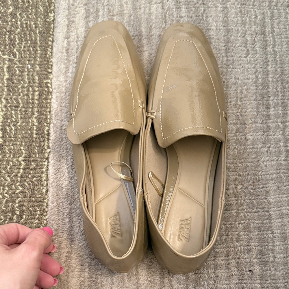 Zara womens patent Slip-On Loafers